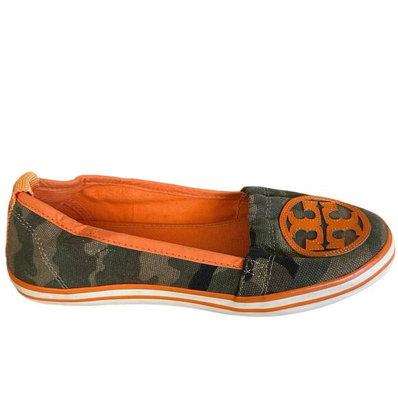 Tory Burch Women's Camouflage Reva Flats Green/Orange Size 6M - Picture 5 of 10